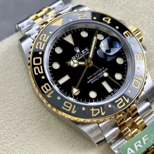Bumblebee GMT-Master lume shot with blue Chromalight glow