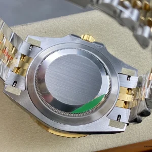 Close-up of green-and-black Cerachrom bezel with 24-hour scale