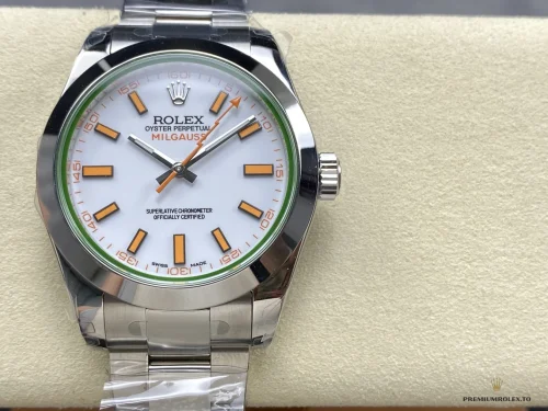 Replica Rolex Milgauss 116400.03 White Dial 40mm Orange - Luxury Replica Watch