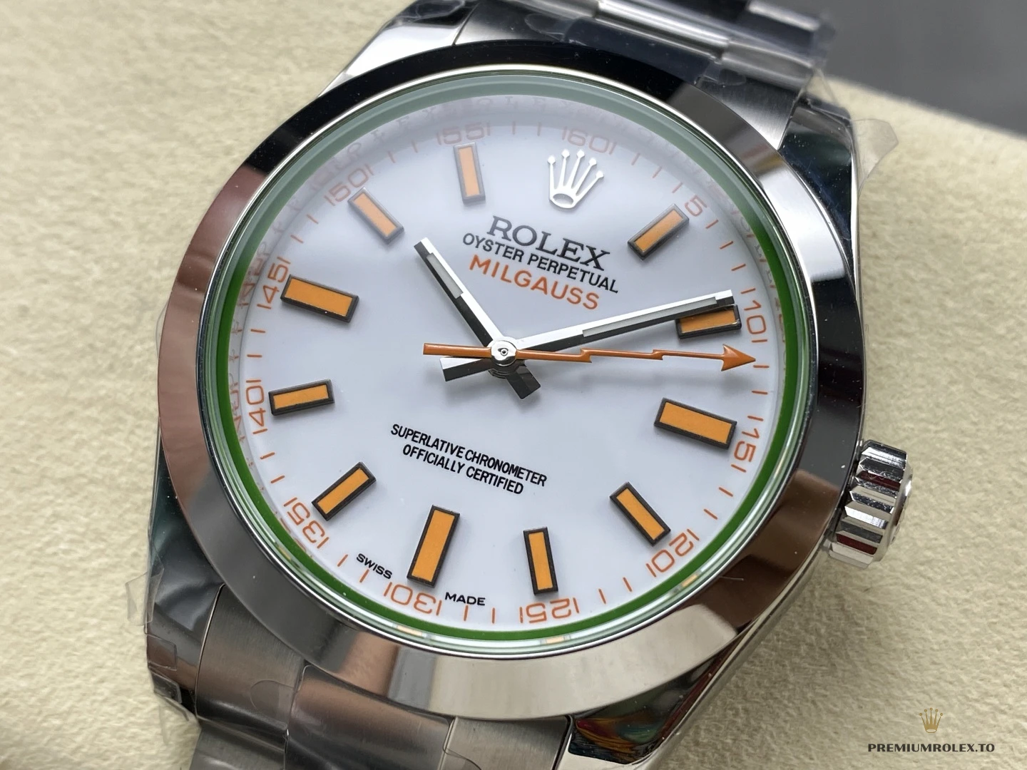 Replica Rolex Milgauss 116400.03 White Dial 40mm Orange - Affordable Luxury Fake Timepiece
