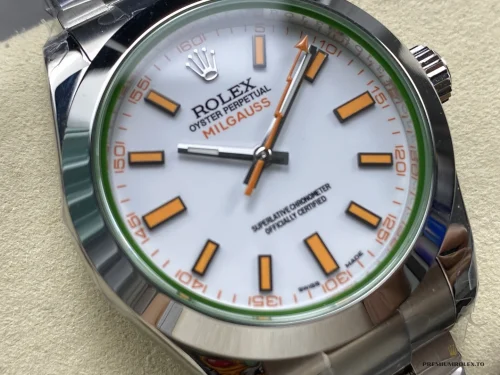 Replica Rolex Milgauss 116400.03 White Dial 40mm Orange - Affordable Super Clone Watch