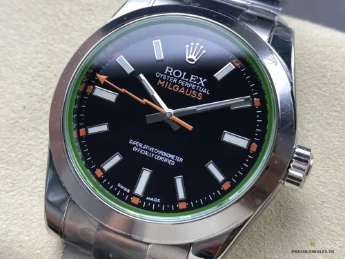 Super Clone Rolex Milgauss 40mm Black Dial 116400GV - Best Quality Replica Watch
