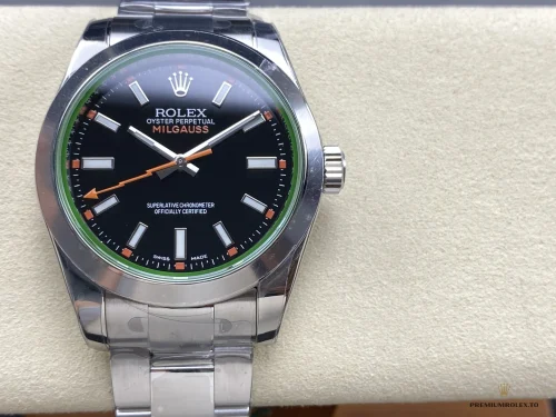 Super Clone Rolex Milgauss 40mm Black Dial 116400GV - High-Grade Replica Watch