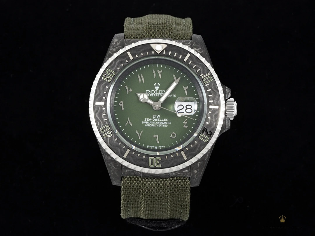 Clone Rolex Sea Dweller Green Dial Hunter Arabic 43mm - Budget Luxury Replica Watch