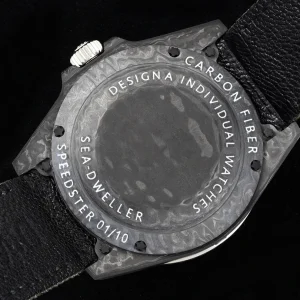 Close-up of green sunburst dial texture and white Arabic numerals
