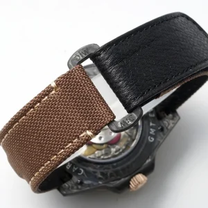 Overhead angle showing full NTPT carbon case and bezel alignment