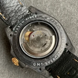 Replica Rolex GMT-Master II Carbon Fiber three-quarter view on neutral background