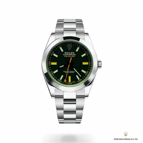 Fake Rolex Milgauss 40mm Green Black 116400GV - Swiss Movement Replica Watch