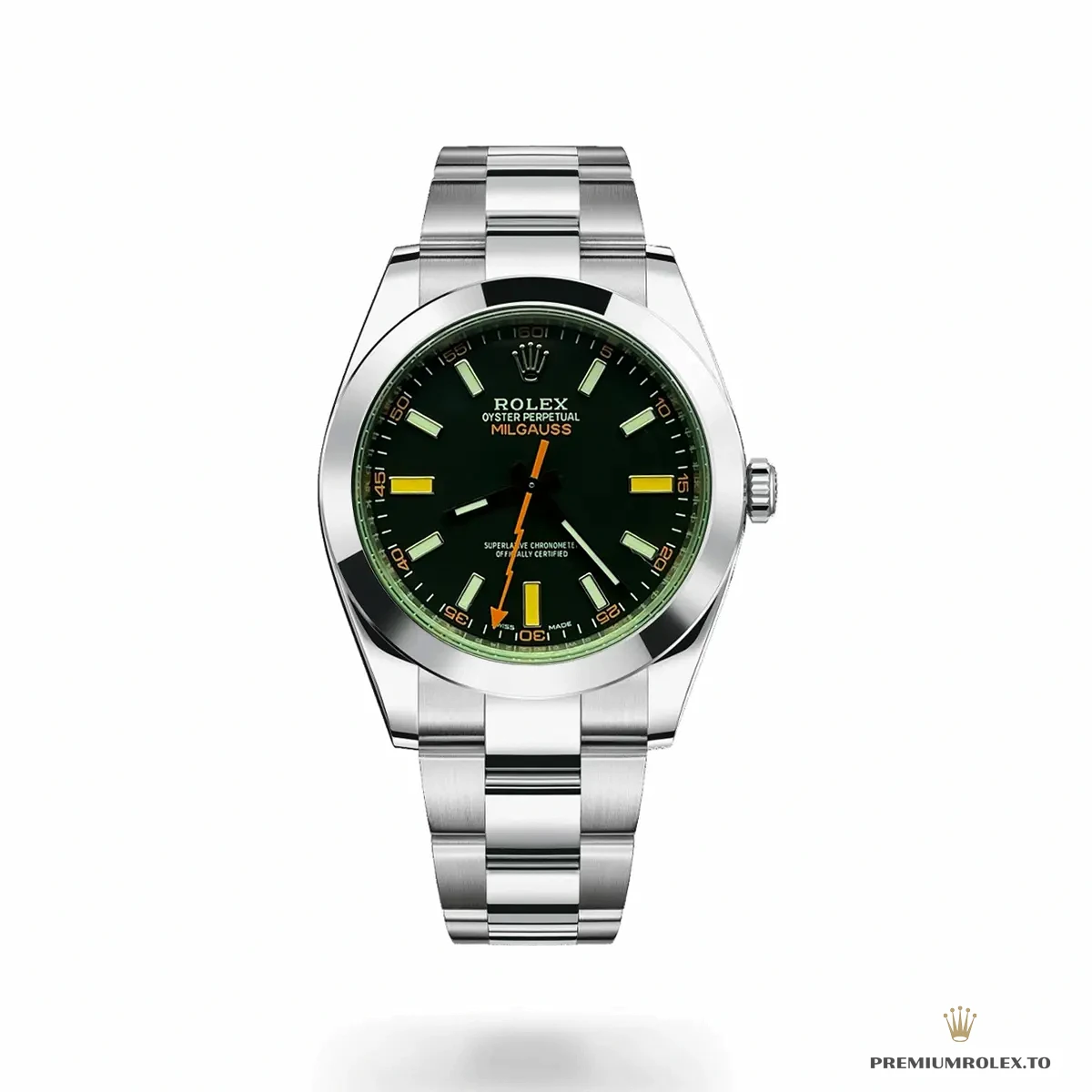 Fake Rolex Milgauss 40mm Green Black 116400GV - Swiss Movement Replica Watch