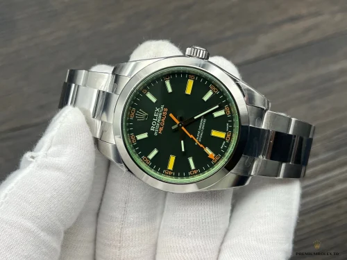 Fake Rolex Milgauss 40mm Green Black 116400GV - Best Quality Replica Watch