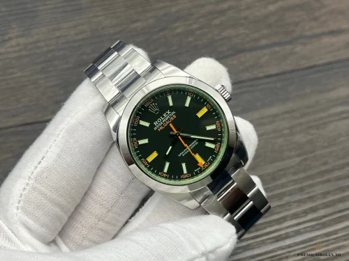 Fake Rolex Milgauss 40mm Green Black 116400GV - 1:1 Swiss Replica Watch