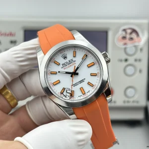 Rolex Milgauss 116400 lume shot showing luminescent hour markers