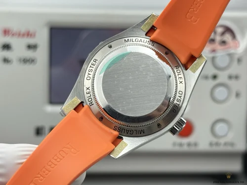 Replica Rolex Milgauss 40mm White Dial 116400 Orange - Factory Super Clone Watch
