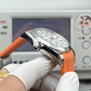 Rolex Milgauss 116400 crown detail with Twinlock screw-down system