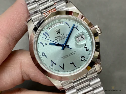 Replica Rolex Day-Date 40mm Blue Arabic Dial 228206 - Swiss-Made Clone Watch