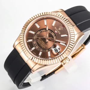 Rolex Sky-Dweller 336235 wrist shot showing Everose gold warmth