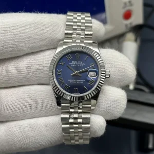 Wrist shot of Rolex Datejust 278274 blue Roman dial