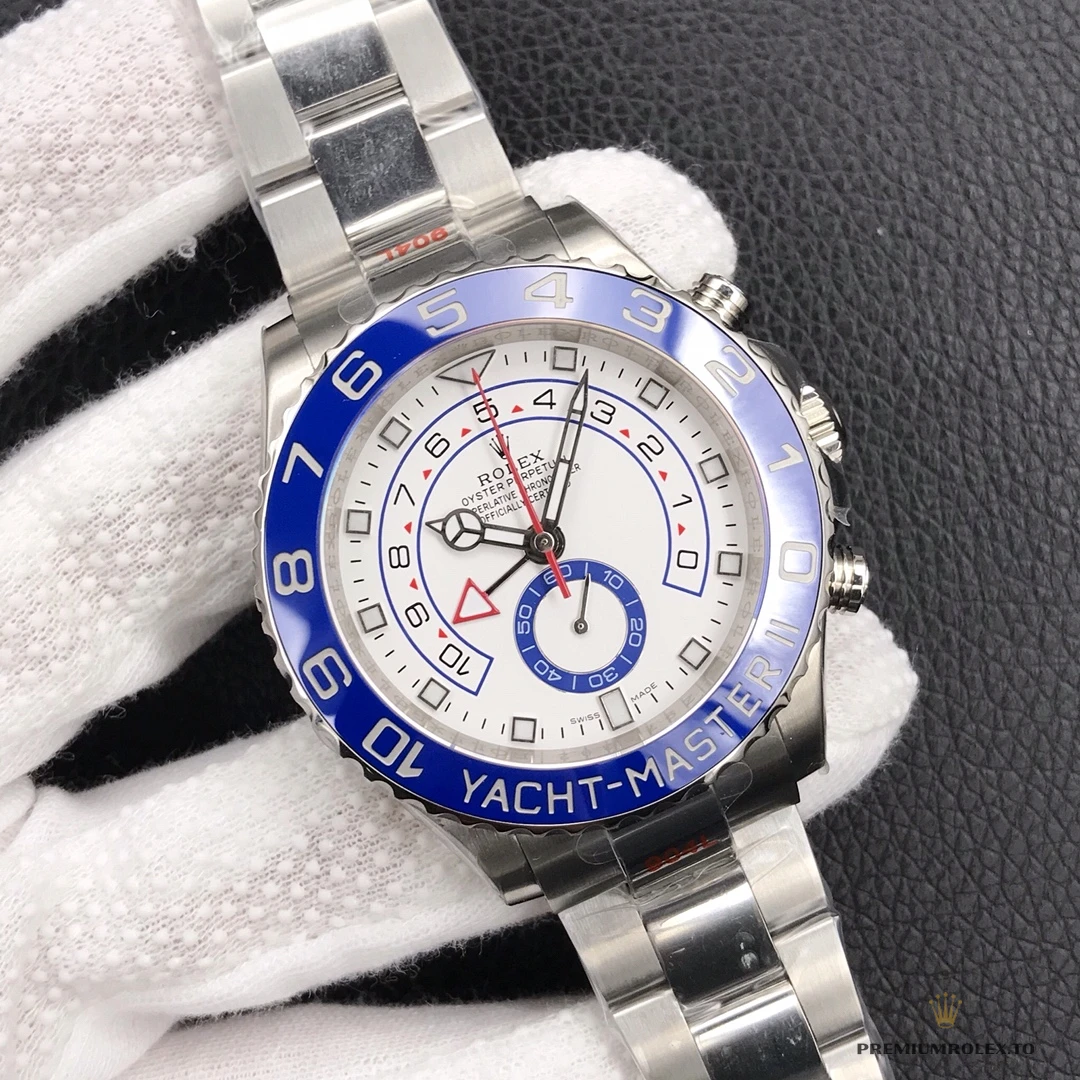 Replica Rolex Yacht-Master 44mm Dial White 116680 - Premium Super Clone Watch