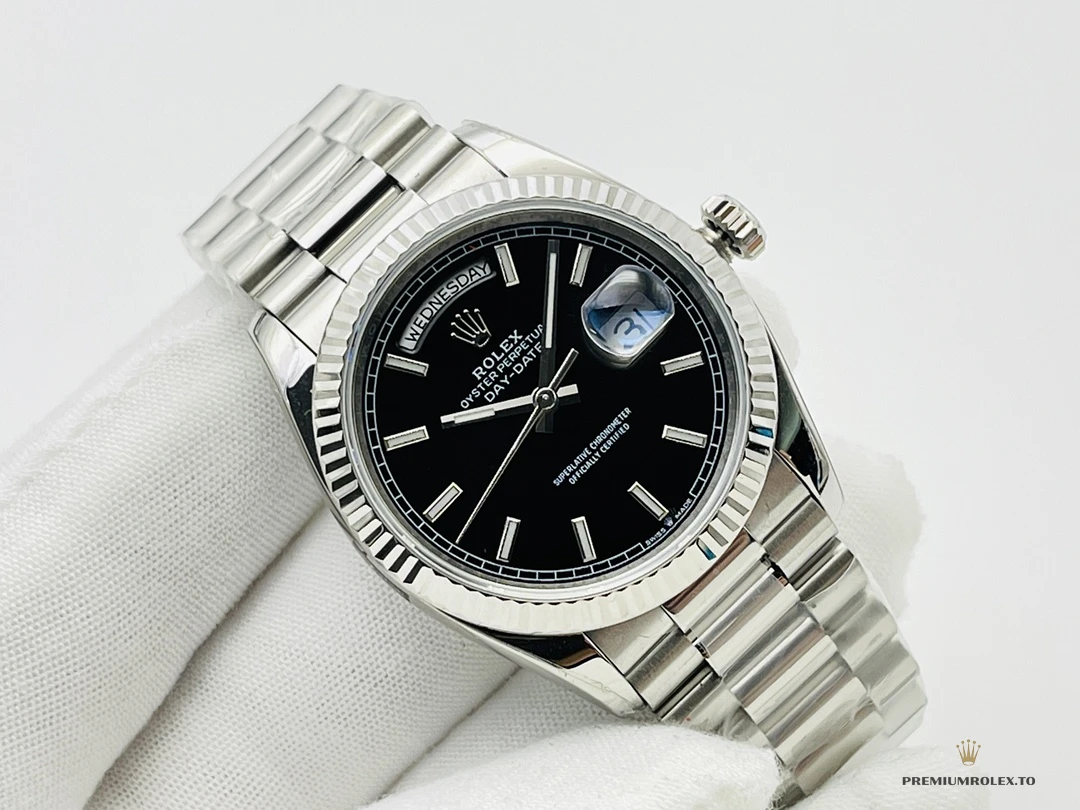 Superclone Day-Date 40mm Platinum Black Dial 228236 - Luxury Replica Watch