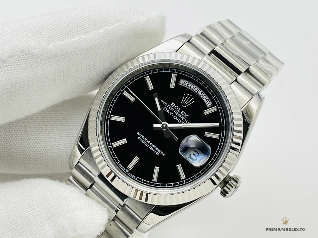 Superclone Day-Date 40mm Platinum Black Dial 228236 - Swiss-Made Clone Watch