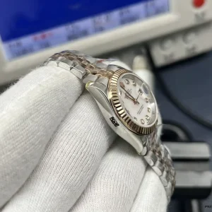 Rolex Datejust 279171 on wrist showing 28mm two-tone proportions