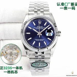 Datejust 126234 at angle showing blue sunburst dial gradient