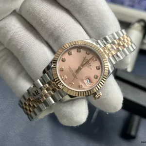Datejust 278271 crown and case side in steel with rose gold plating
