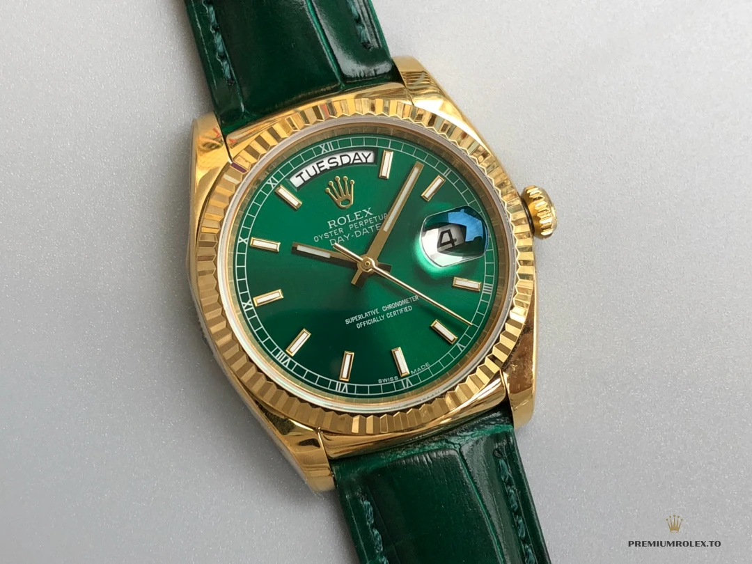 Superclone Rolex Day-Date 36 mm Green Dial 118138-0003 - Best Quality Replica Watch