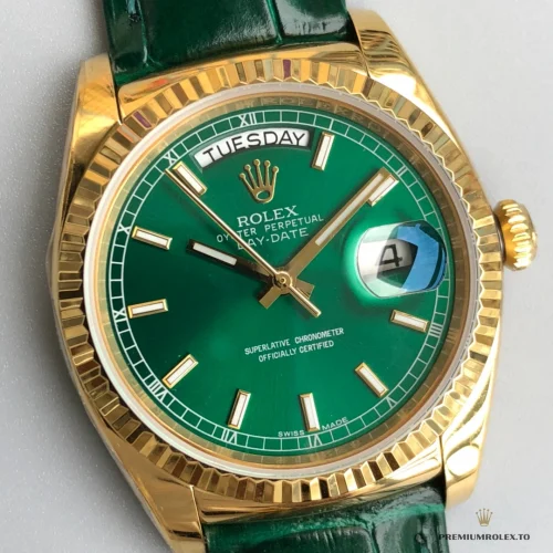 Superclone Rolex Day-Date 36 mm Green Dial 118138-0003 - Top-Tier Swiss Replica Watch
