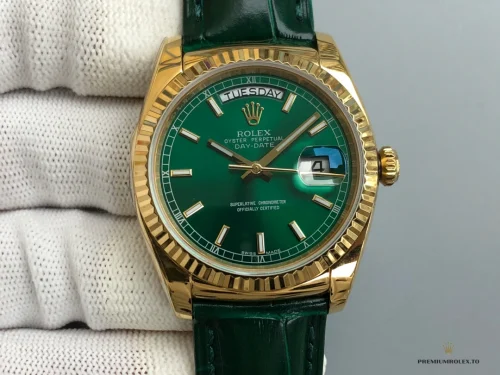 Superclone Rolex Day-Date 36 mm Green Dial 118138-0003 - High-Grade Replica Watch