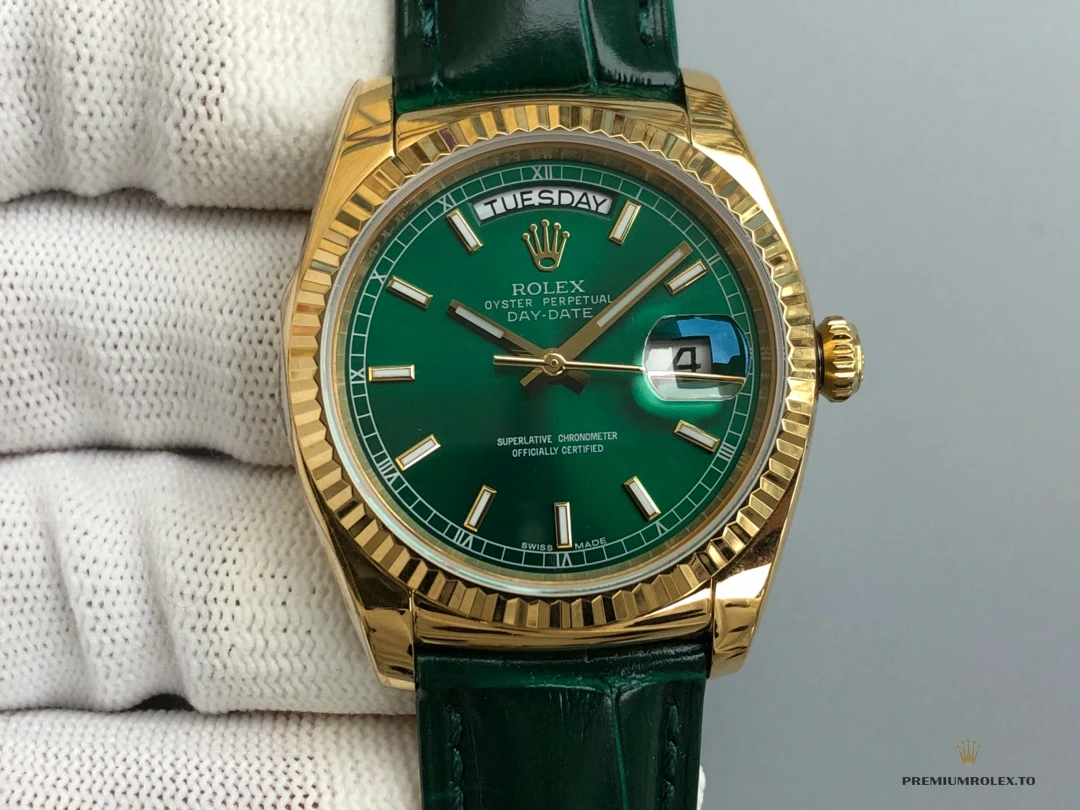 Superclone Rolex Day-Date 36 mm Green Dial 118138-0003 - High-Grade Replica Watch