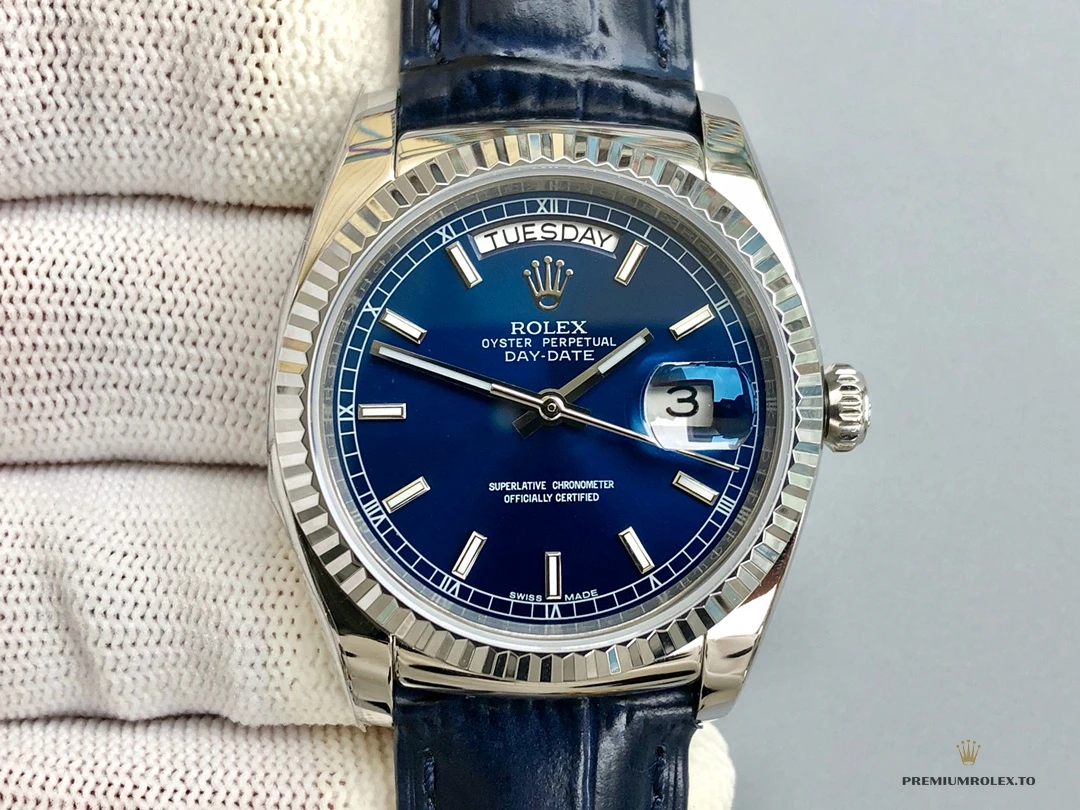 Superclone Rolex Day-Date 36mm Blue Dial 118139HR - 1:1 Swiss Replica Watch