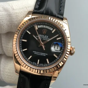 Rolex Day-Date 118135CH leather strap and deployant buckle