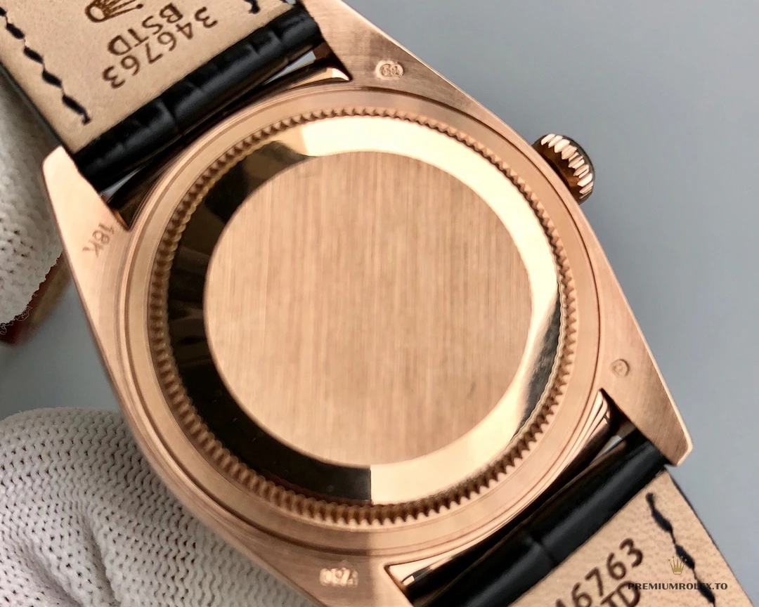 Fake Rolex Day-Date 36mm Rose Gold Black Dial 118135CH - Affordable Super Clone Watch