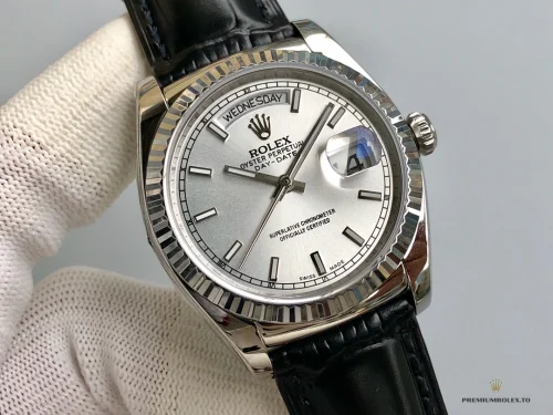 Superclone Rolex Day-Date 36mm Silver Dial 118139 - Luxury Replica Watch