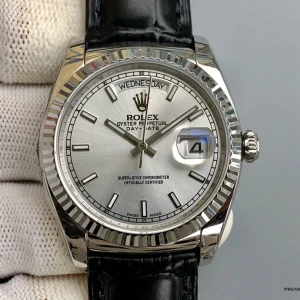 Caseback view of the Day-Date 118139 white gold-plated finish
