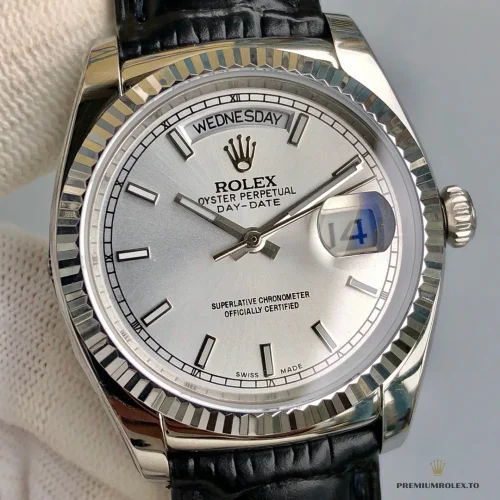 Superclone Rolex Day-Date 36mm Silver Dial 118139 - Luxury Replica Watch