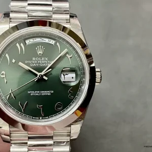 Caseback view of the 228206 platinum-tone case