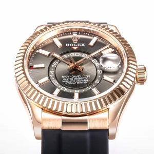 Caseback detail of Sky-Dweller 326235 with Rolex crown engraving