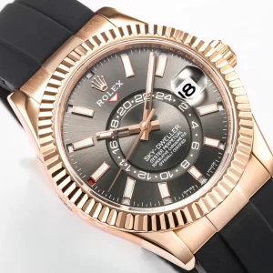 Rolex Sky-Dweller 326235 wrist shot in warm lighting