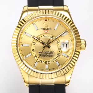 Caseback of Sky-Dweller 326238 with engraved Rolex coronet