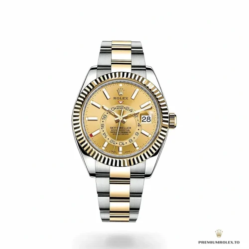 Fake Rolex Sky-Dweller 326933 Bicolor Gold Dial 326933 Oyster