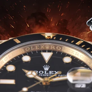 Glidelock extension system on yellow gold-plated Oyster bracelet of 116618LN