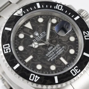 Side profile of Submariner 116610AR showing case proportions and crown guards
