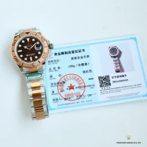 Yacht-Master 116621 bezel close-up with raised Everose gold numerals on matte finish