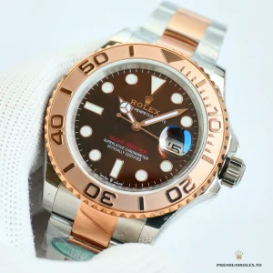 Replica Rolex Yacht-Master 116621 three-quarter perspective on neutral background