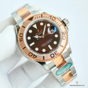 Replica Yacht-Master 116621 dial detail showing applied luminescent markers