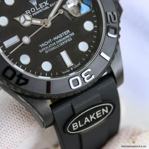 Cerachrom bezel close-up with raised polished numerals on matte ceramic