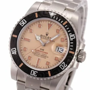 Submariner VS3145 brown dial and Oystersteel bracelet full set top-down view