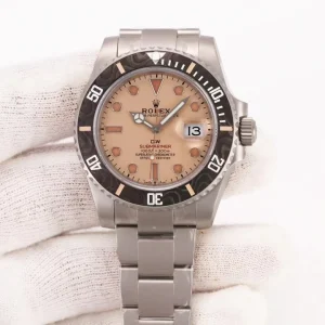 Replica Submariner brown dial wrist shot under natural lighting